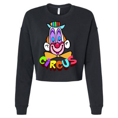 Funny Clown Circus Face Funny Retro Cropped Pullover Crew