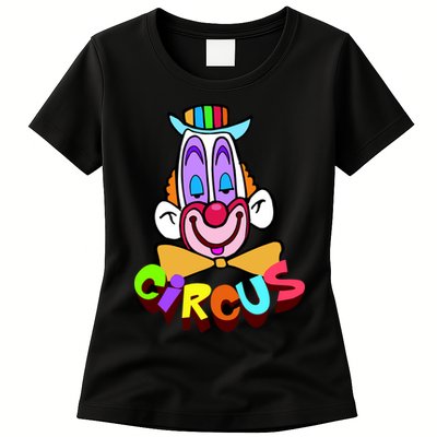 Funny Clown Circus Face Funny Retro Womens T-Shirt