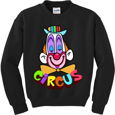 Funny Clown Circus Face Funny Retro Kids Sweatshirt