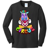 Funny Clown Circus Face Funny Retro Kids Long Sleeve Shirt