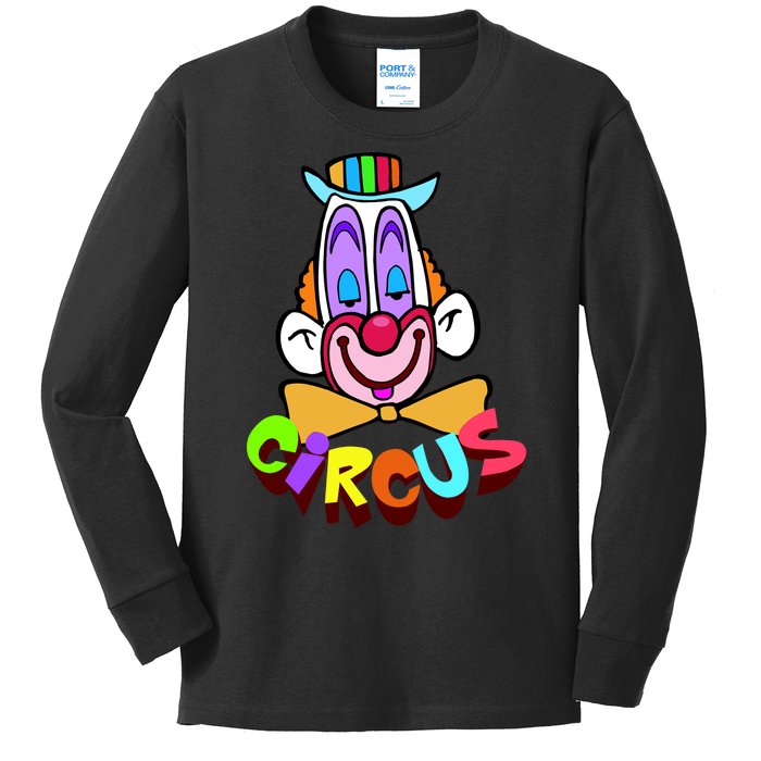 Funny Clown Circus Face Funny Retro Kids Long Sleeve Shirt