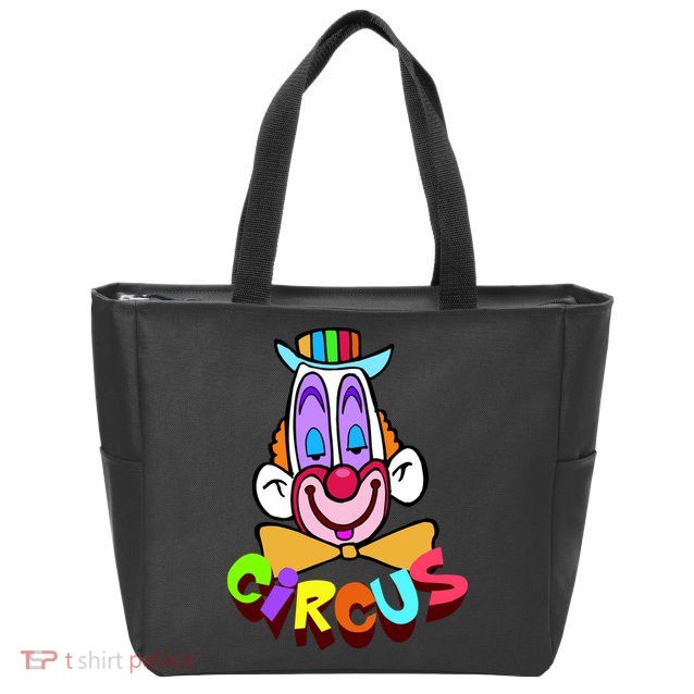 Funny Clown Circus Face Funny Retro Zip Tote Bag