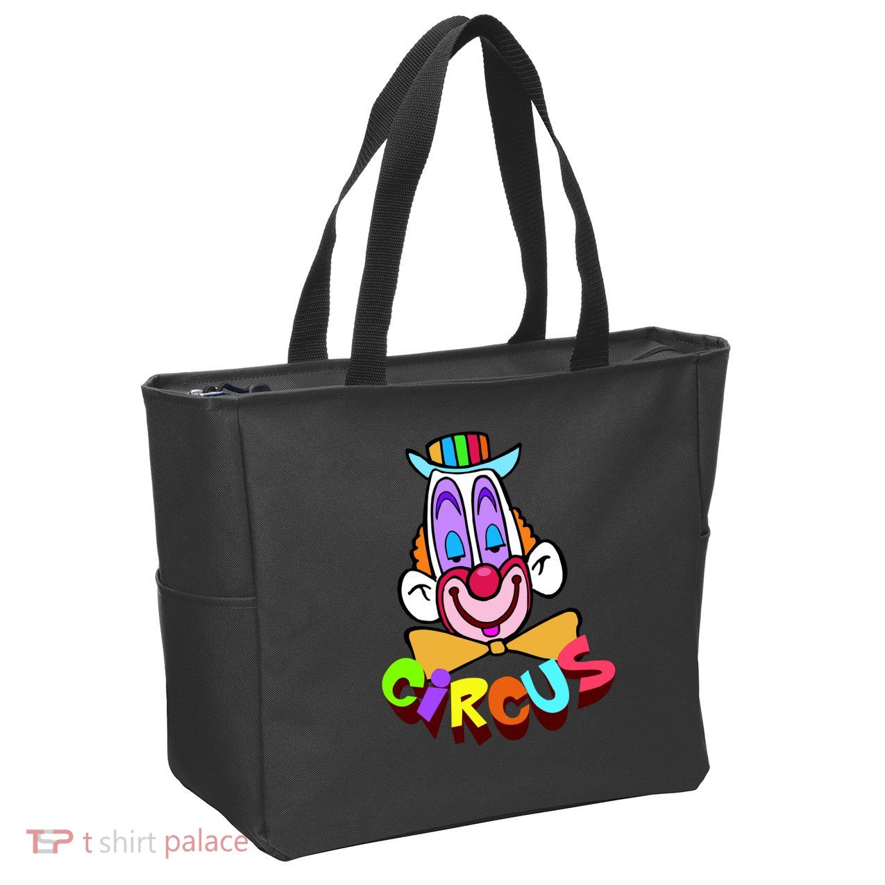 Funny Clown Circus Face Funny Retro Zip Tote Bag