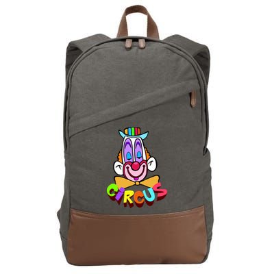 Funny Clown Circus Face Funny Retro Cotton Canvas Backpack