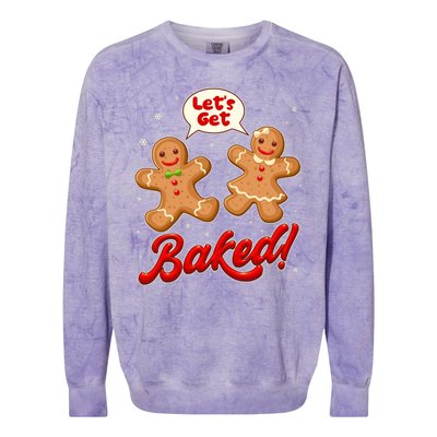 Funny Cute Christmas Let's Get Baked Gingerbread Cookies Colorblast Crewneck Sweatshirt