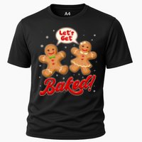 Funny Cute Christmas Let's Get Baked Gingerbread Cookies Cooling Performance Crew T-Shirt