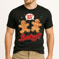 Funny Cute Christmas Let's Get Baked Gingerbread Cookies Cooling Performance Crew T-Shirt