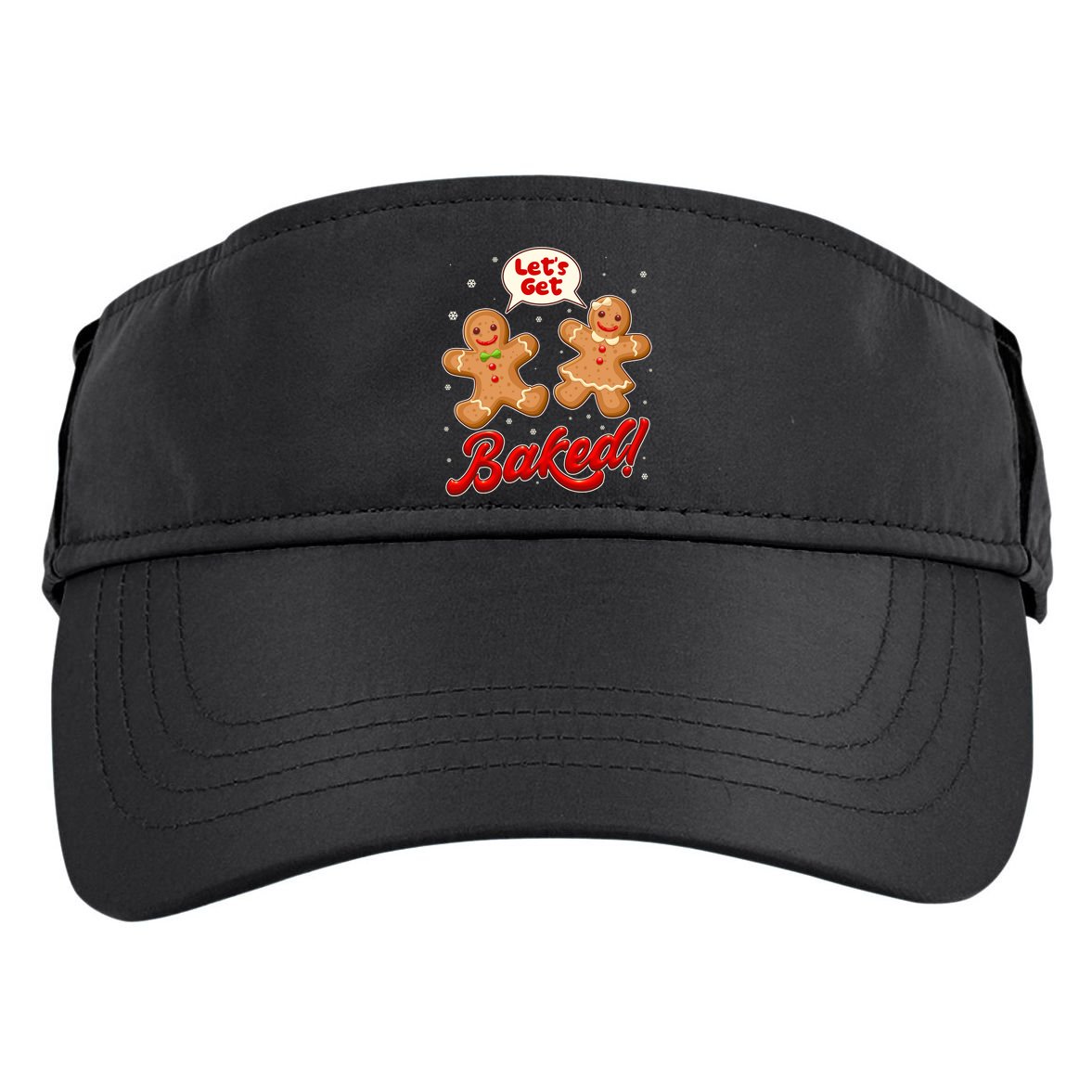 Funny Cute Christmas Let's Get Baked Gingerbread Cookies Adult Drive Performance Visor