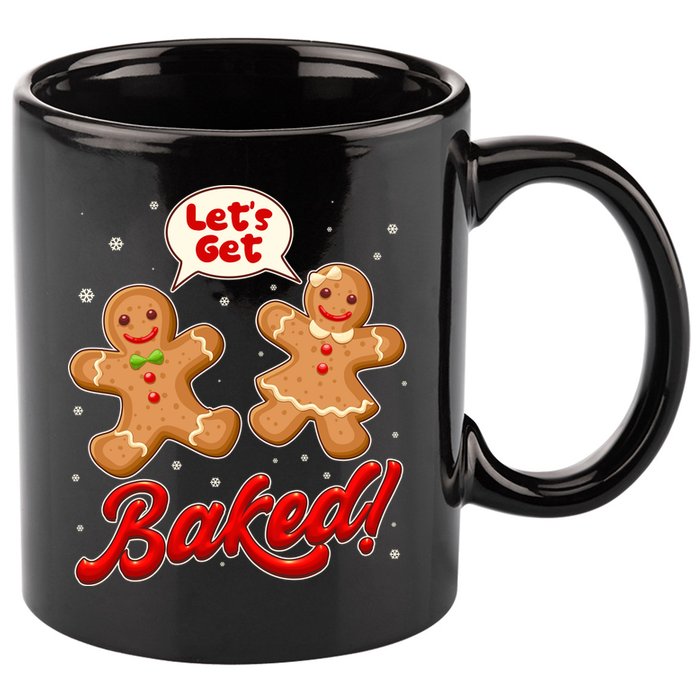 Funny Cute Christmas Let's Get Baked Gingerbread Cookies 11oz C Handle Ceramic Mug