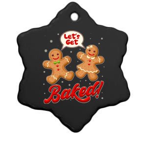 Funny Cute Christmas Let's Get Baked Gingerbread Cookies Ceramic Star Ornament