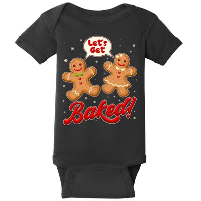 Funny Cute Christmas Let's Get Baked Gingerbread Cookies Baby Bodysuit