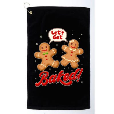 Funny Cute Christmas Let's Get Baked Gingerbread Cookies Platinum Collection Golf Towel