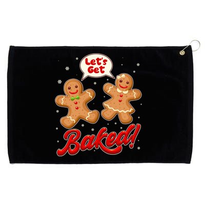 Funny Cute Christmas Let's Get Baked Gingerbread Cookies Grommeted Golf Towel