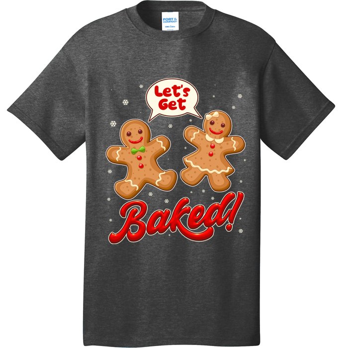 Funny Cute Christmas Let's Get Baked Gingerbread Cookies T-Shirt