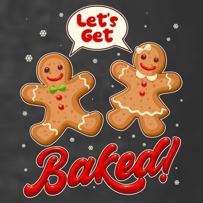 Funny Cute Christmas Let's Get Baked Gingerbread Cookies T-Shirt