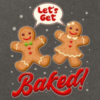 Funny Cute Christmas Let's Get Baked Gingerbread Cookies Cotton Canvas Backpack