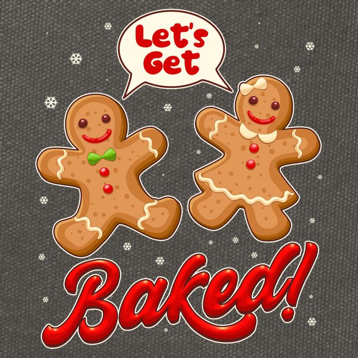 Funny Cute Christmas Let's Get Baked Gingerbread Cookies Cotton Canvas Backpack