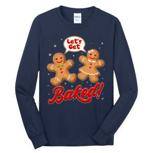 Funny Cute Christmas Let's Get Baked Gingerbread Cookies Tall Long Sleeve T-Shirt