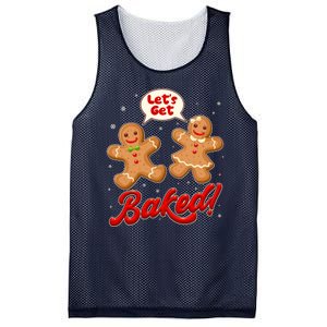 Funny Cute Christmas Let's Get Baked Gingerbread Cookies Mesh Reversible Basketball Jersey Tank