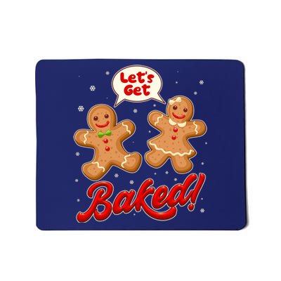 Funny Cute Christmas Let's Get Baked Gingerbread Cookies Mousepad