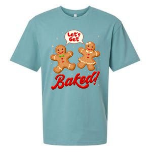 Funny Cute Christmas Let's Get Baked Gingerbread Cookies Sueded Cloud Jersey T-Shirt