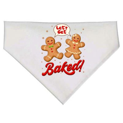 Funny Cute Christmas Let's Get Baked Gingerbread Cookies USA-Made Doggie Bandana