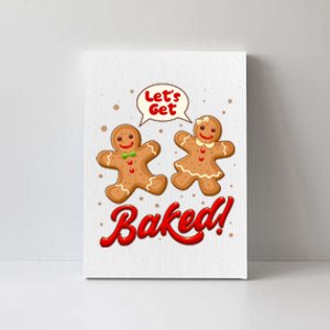 Funny Cute Christmas Let's Get Baked Gingerbread Cookies Canvas