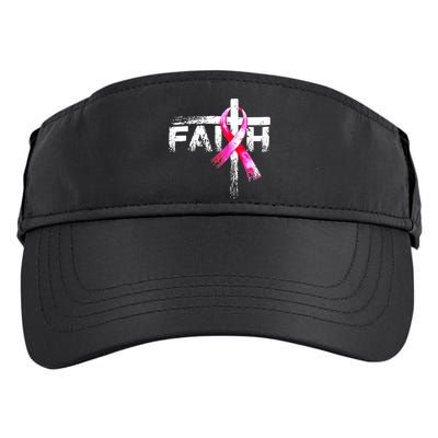 Faith Christian Cross Jesus Pink Ribbon Breast Cancer Adult Drive Performance Visor