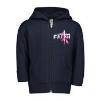 Faith Christian Cross Jesus Pink Ribbon Breast Cancer Toddler Zip Fleece Hoodie