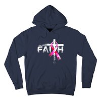 Faith Christian Cross Jesus Pink Ribbon Breast Cancer Hoodie