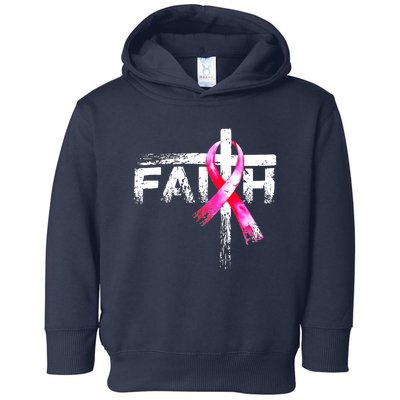 Faith Christian Cross Jesus Pink Ribbon Breast Cancer Toddler Hoodie