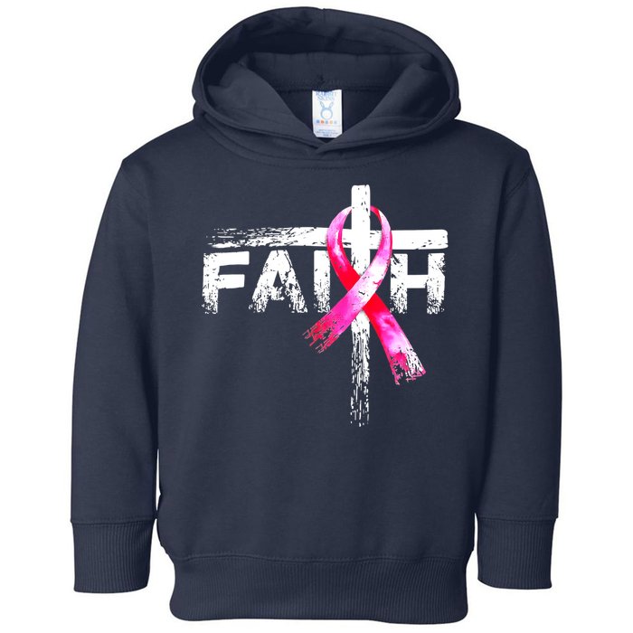 Faith Christian Cross Jesus Pink Ribbon Breast Cancer Toddler Hoodie