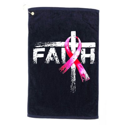 Faith Christian Cross Jesus Pink Ribbon Breast Cancer Golf Towel
