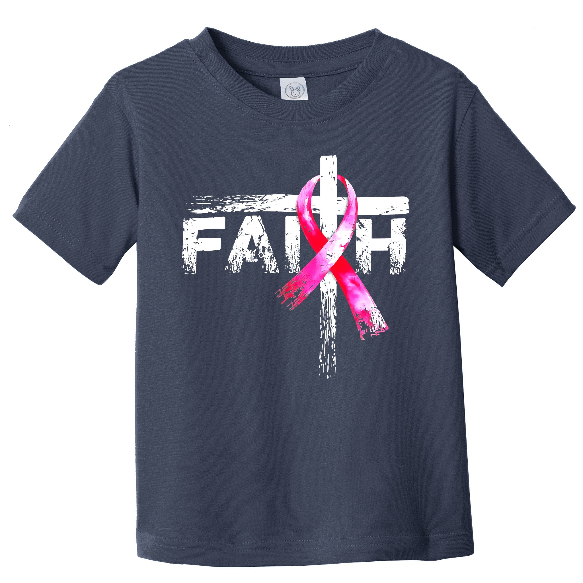 Faith Christian Cross Jesus Pink Ribbon Breast Cancer Toddler T-Shirt