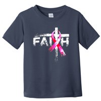 Faith Christian Cross Jesus Pink Ribbon Breast Cancer Toddler T-Shirt