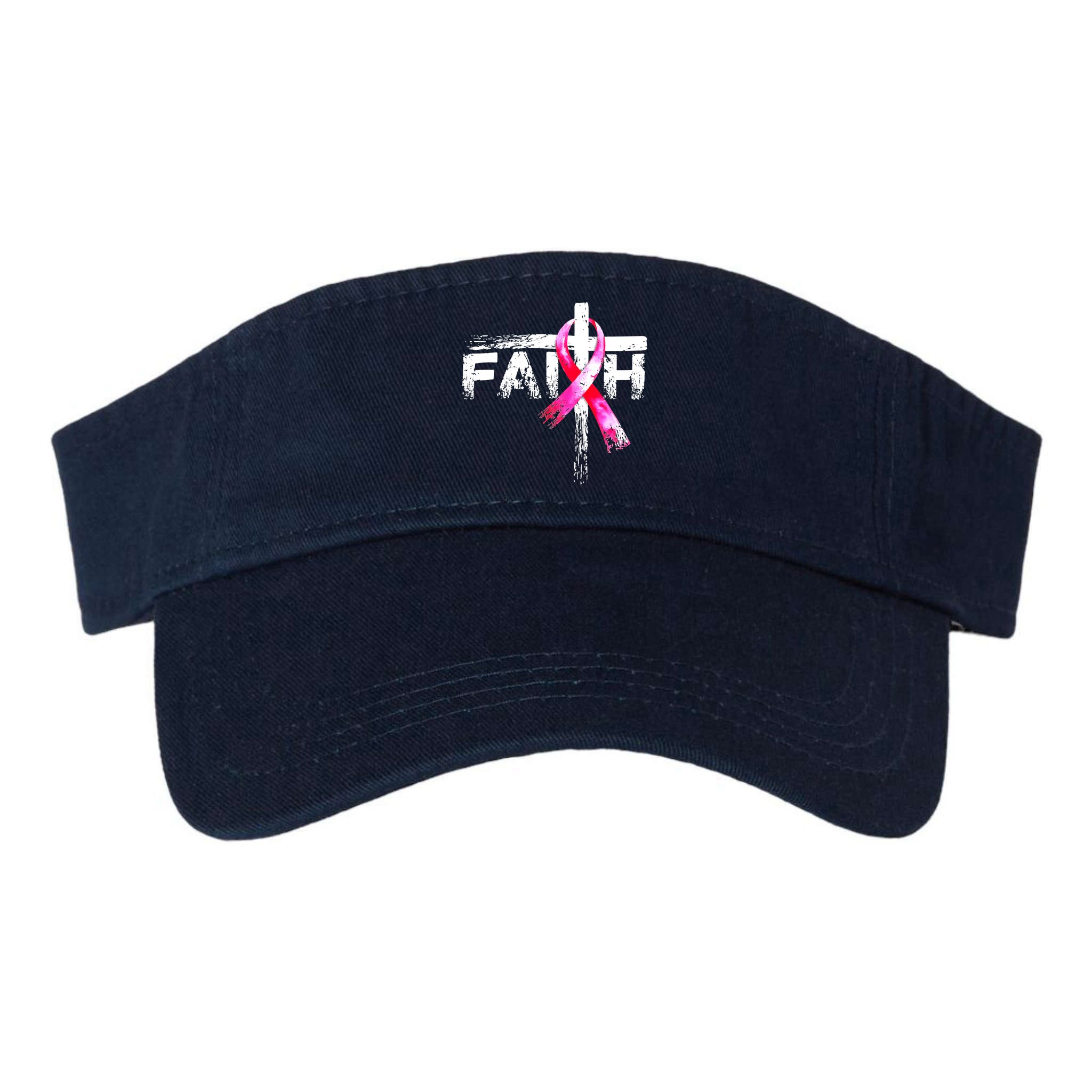 Faith Christian Cross Jesus Pink Ribbon Breast Cancer Visor