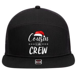 Funny Cousin Crew Christmas Santa Hat Family Matching 7 Panel Mesh Trucker Snapback Hat