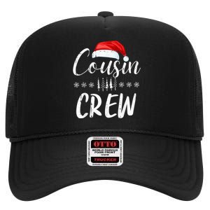 Funny Cousin Crew Christmas Santa Hat Family Matching High Crown Mesh Back Trucker Hat