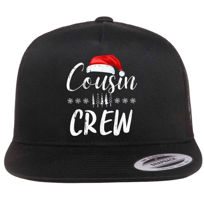 Funny Cousin Crew Christmas Santa Hat Family Matching Flat Bill Trucker Hat