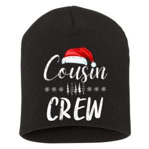 Funny Cousin Crew Christmas Santa Hat Family Matching Short Acrylic Beanie