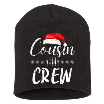 Funny Cousin Crew Christmas Santa Hat Family Matching Short Acrylic Beanie