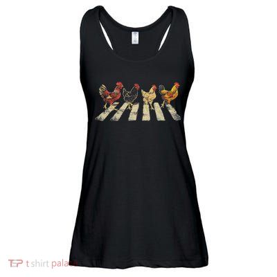 Funny Chickens Crossing Road Parody Lover Gift Ladies Essential Flowy Tank