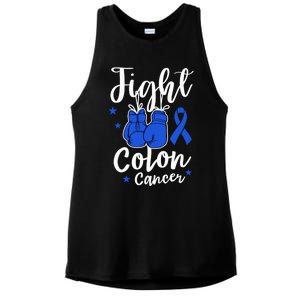 Fight Colon Cancer Gloves Support Colon Cancer Awareness Ladies PosiCharge Tri-Blend Wicking Tank