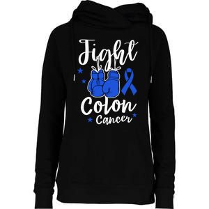 Fight Colon Cancer Gloves Support Colon Cancer Awareness Womens Funnel Neck Pullover Hood