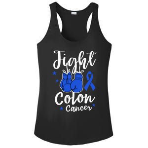 Fight Colon Cancer Gloves Support Colon Cancer Awareness Ladies PosiCharge Competitor Racerback Tank