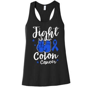 Fight Colon Cancer Gloves Support Colon Cancer Awareness Women's Racerback Tank