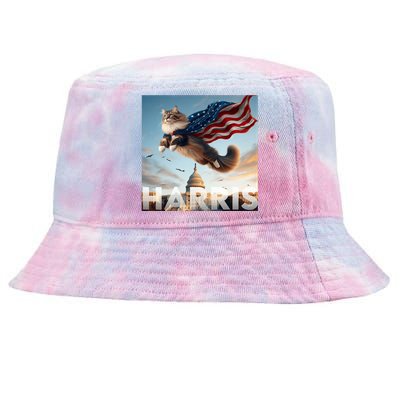 Funny Childless Cat Ladies For Harris 2024 Tie-Dyed Bucket Hat