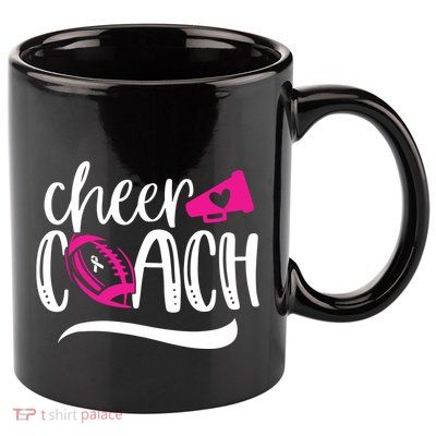 Football Cheer Coach Pink Ribbon Breast Cancer Awareness 11oz C Handle Ceramic Mug