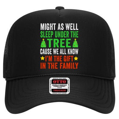 Funny Christmas Christmas Pajamas High Crown Mesh Back Trucker Hat