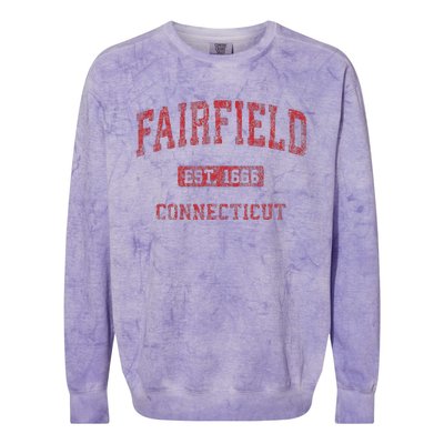 Fairfield Connecticut Ct Vintage Athletic Sports Design Colorblast Crewneck Sweatshirt